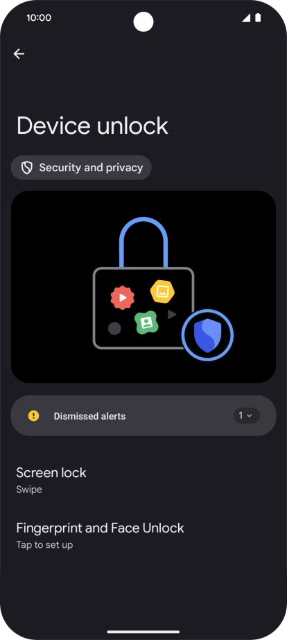 Press Fingerprint and Face Unlock.