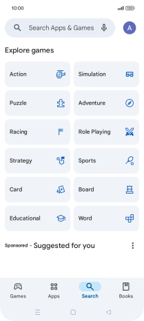 Press the search field.