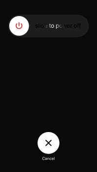 Press and drag the power off icon right.