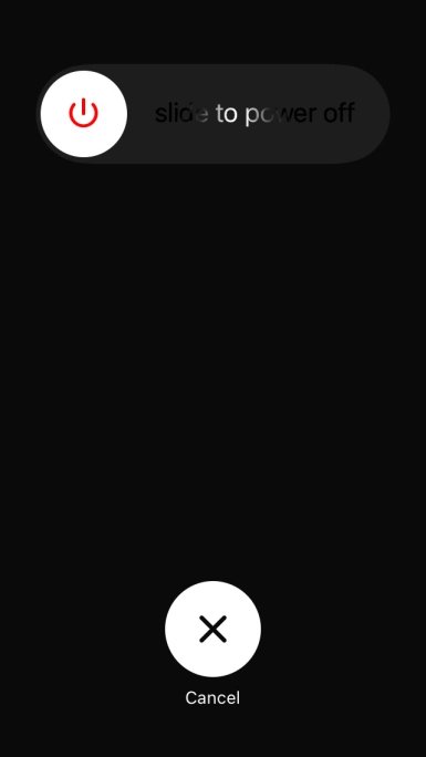 Press and drag the power off icon right.