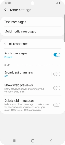 Press Text messages.