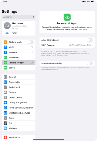 Press Wi-Fi Password and key in the required password.