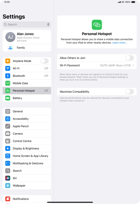 Press Wi-Fi Password and key in the required password.