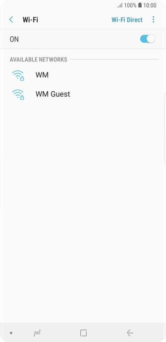 Press the required Wi-Fi network.