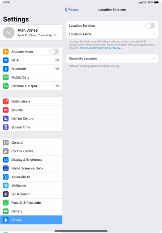 Press the indicator next to 