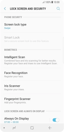 Press Iris Scanner.