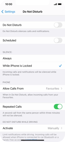 Press the indicator next to 