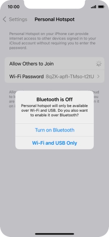 If Wi-Fi is turned on, press Wi-Fi and USB Only.