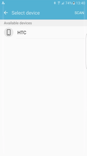 Press the required Bluetooth device and wait while the file is transferred.