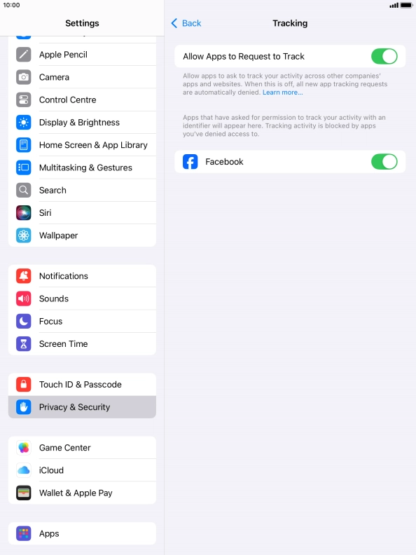Press the indicator next to Press the indicator next to