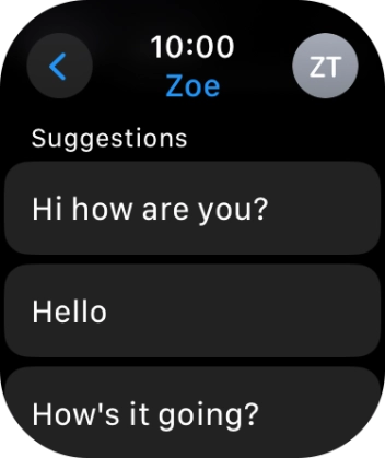 Press the required quick reply.