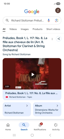 Follow the instructions on the screen to use the search results.