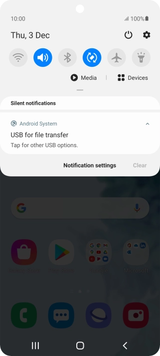 Press Tap for other USB options..