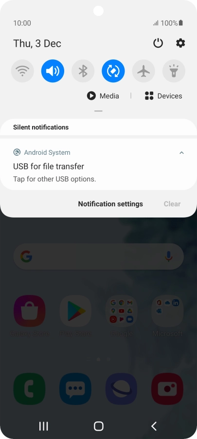 Press Tap for other USB options..