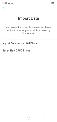 You can transfer the contents of another phone to your phone when it's activated for the first time and after a factory reset. When this screen is displayed, your phone is ready to transfer contents from another phone.