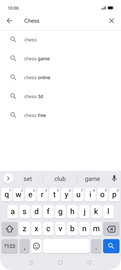 Key in the name or subject of the required app and press the search icon.