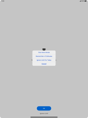 Press the required setting.