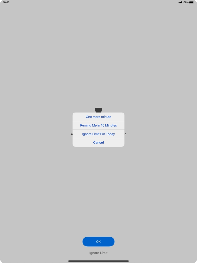 Press the required setting.