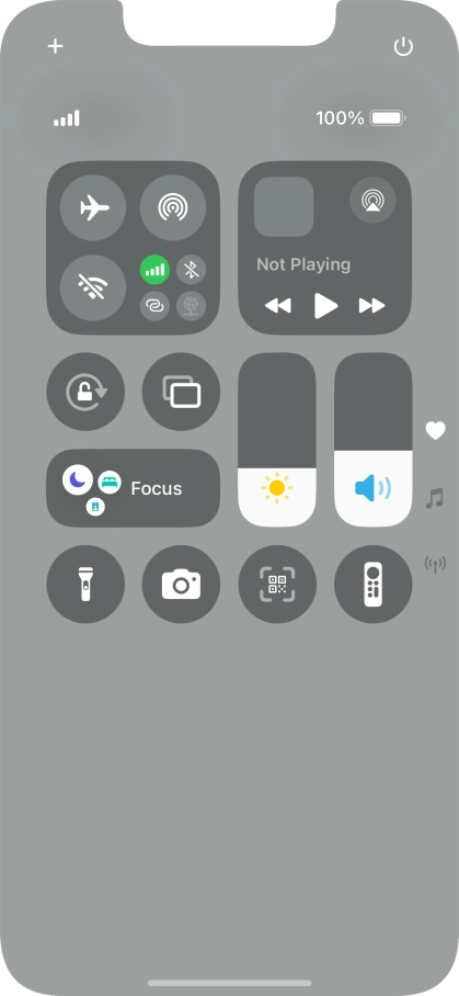 Press the flight mode icon to turn the function on or off.