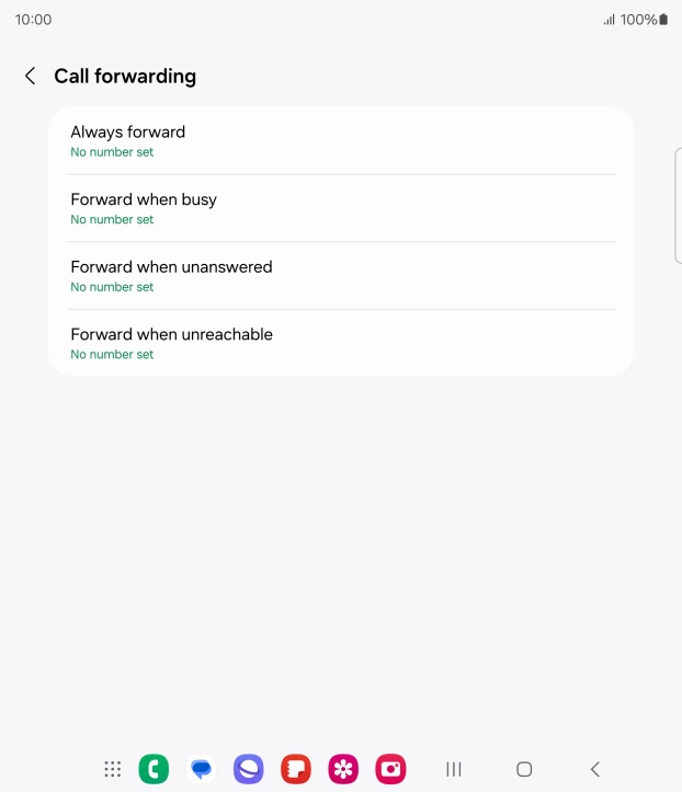 Press the required divert type.