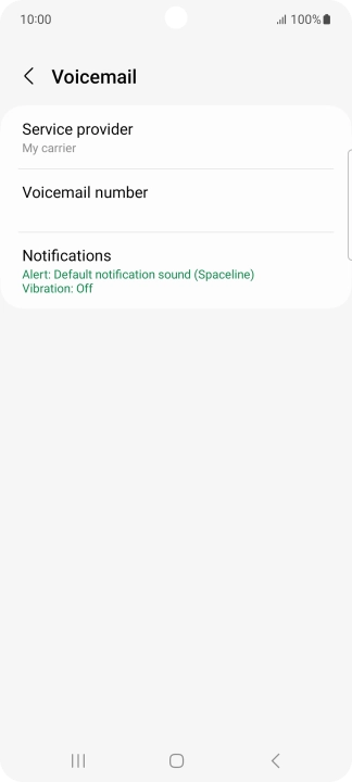 Press Voicemail number.