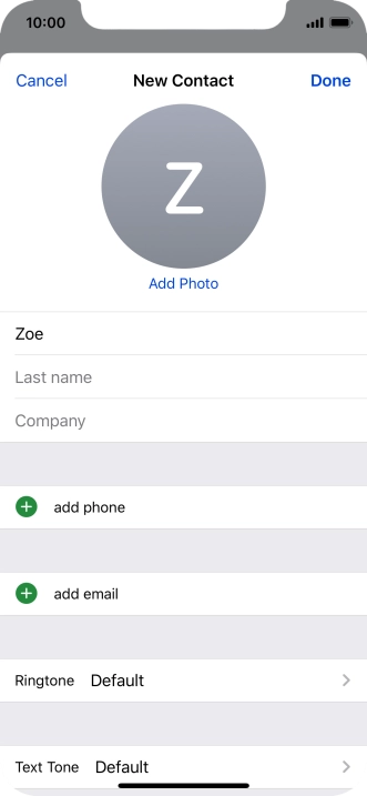 Press Last name and key in the last name.