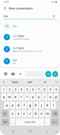 Press the required contact.