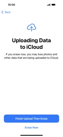 Press the required setting.