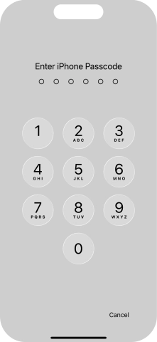 Use the phone lock code you created.