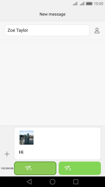 Press the send icon when you've finished your picture message.