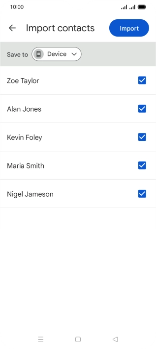 Press the fields next to the required contacts.