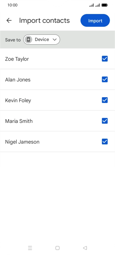 Press the fields next to the required contacts.