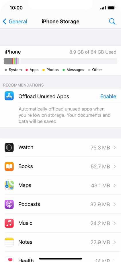 Press the required app.