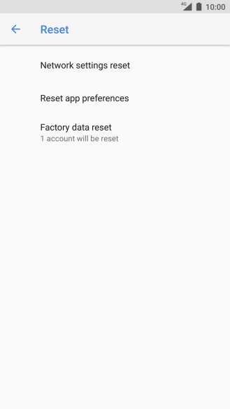 Press Factory data reset.