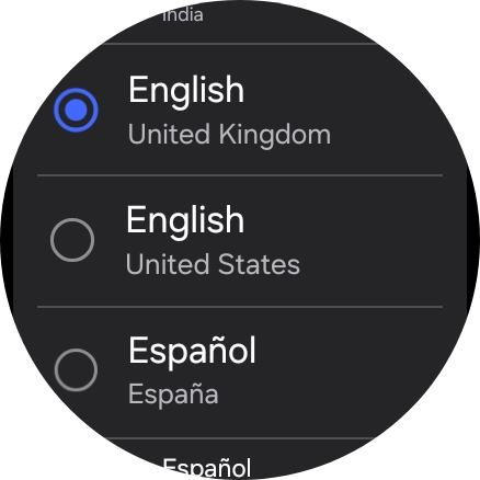Press the required language. Press the required language.