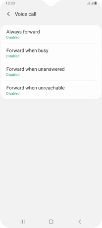 Press the required divert type.