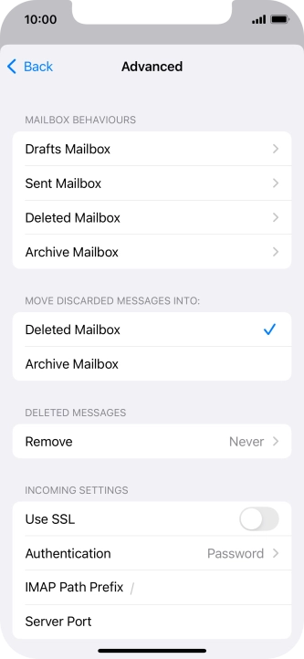 Press the indicator next to 