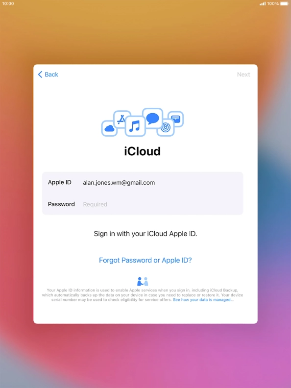 Press the field next to 