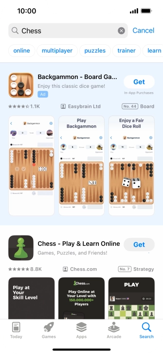 Press the required app.