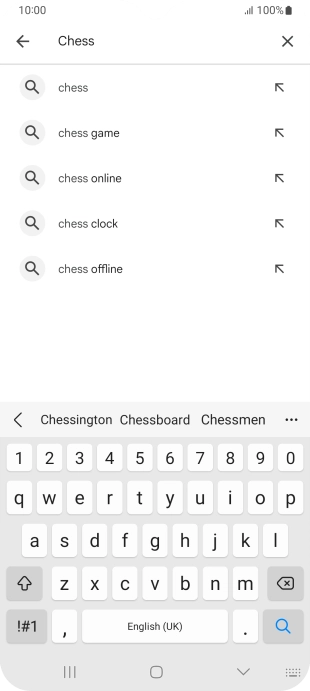 Key in the name or subject of the required app and press the search icon.