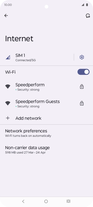 Press the required Wi-Fi network.