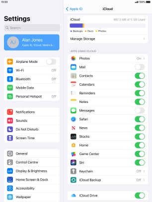 Press iCloud Backup. Press iCloud Backup.