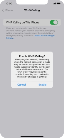 If you turn on the function, press Enable.