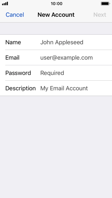 Press Name and key in the required sender name.