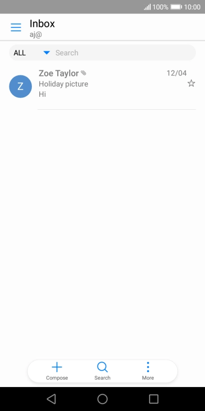 Slide your finger right starting from the left side of the screen.