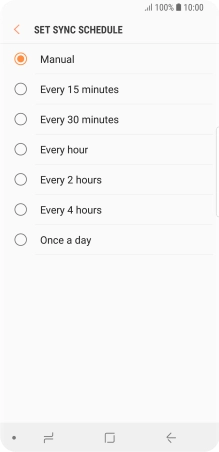 Press the required setting.