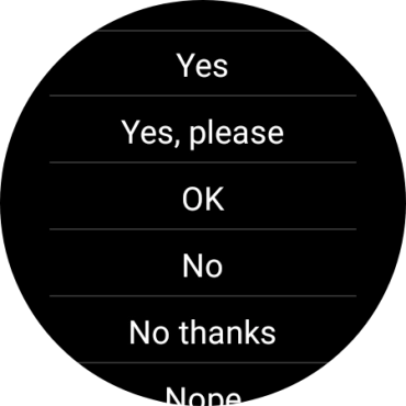 Press the required reply.