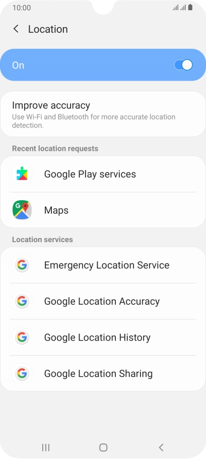 Press Google Location Accuracy.