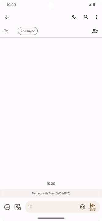 Press the send icon when you've finished your text message.