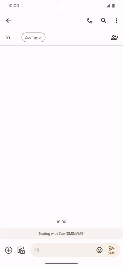 Press the send icon when you've finished your text message.